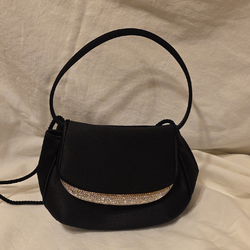 Kate Landry Black Mini Bag with Rhinestone Detail[2/$15]